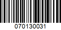 Barcode for 070130031