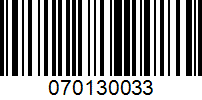 Barcode for 070130033