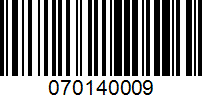 Barcode for 070140009