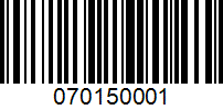 Barcode for 070150001