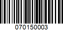 Barcode for 070150003