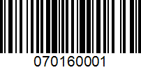 Barcode for 070160001