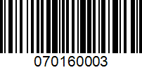 Barcode for 070160003