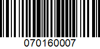 Barcode for 070160007