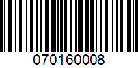 Barcode for 070160008