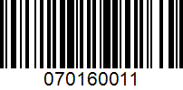 Barcode for 070160011