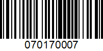 Barcode for 070170007