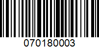 Barcode for 070180003