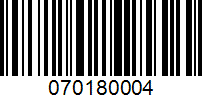 Barcode for 070180004