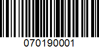 Barcode for 070190001