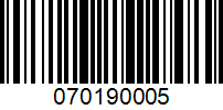 Barcode for 070190005