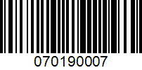 Barcode for 070190007