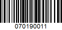 Barcode for 070190011