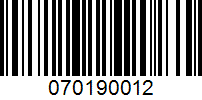 Barcode for 070190012