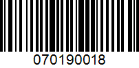 Barcode for 070190018