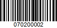 Barcode for 070200002