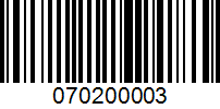 Barcode for 070200003