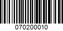 Barcode for 070200010