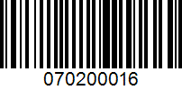 Barcode for 070200016