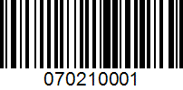 Barcode for 070210001