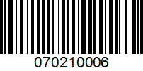 Barcode for 070210006