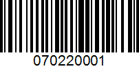 Barcode for 070220001