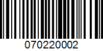 Barcode for 070220002