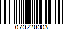 Barcode for 070220003