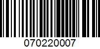 Barcode for 070220007