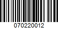 Barcode for 070220012