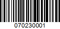 Barcode for 070230001