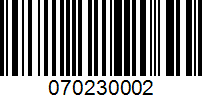 Barcode for 070230002