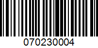 Barcode for 070230004