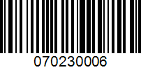 Barcode for 070230006
