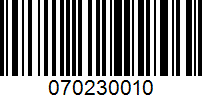 Barcode for 070230010