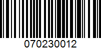 Barcode for 070230012
