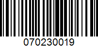 Barcode for 070230019