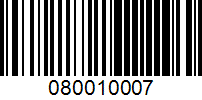 Barcode for 080010007