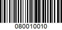 Barcode for 080010010