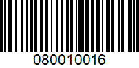 Barcode for 080010016