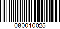 Barcode for 080010025