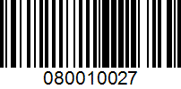 Barcode for 080010027