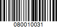 Barcode for 080010031