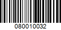 Barcode for 080010032