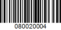 Barcode for 080020004