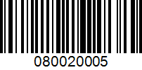 Barcode for 080020005