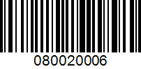 Barcode for 080020006