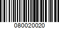 Barcode for 080020020