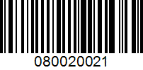 Barcode for 080020021