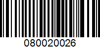 Barcode for 080020026